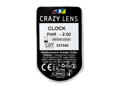 CRAZY LENS - Clock - дневни с диоптър (2 лещи) - Преглед на блистер