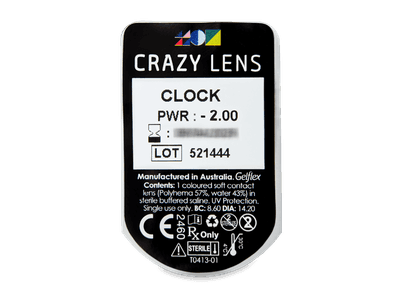 CRAZY LENS - Clock - дневни с диоптър (2 лещи) - Преглед на блистер