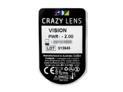 CRAZY LENS - Vision - дневни с диоптър (2 лещи) - Преглед на блистер