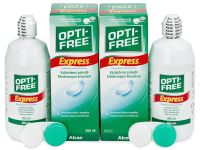 Разтвор OPTI-FREE Express 2 x 355 ml с контейнерче  - Икономичен пакет два разтвора