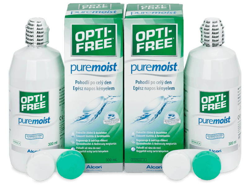 Разтвор Opti-Free PureMoist 2 x 300 ml - Икономичен пакет два разтвора