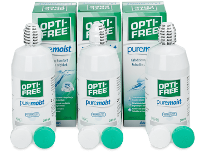 Разтвор Opti-Free PureMoist 3 x 300 ml - Икономичен пакет 3 разтвора