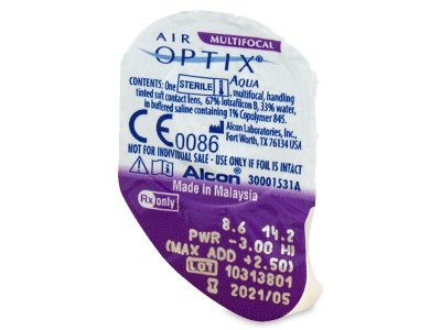 Air Optix Aqua Multifocal (3 лещи) - Преглед на блистер