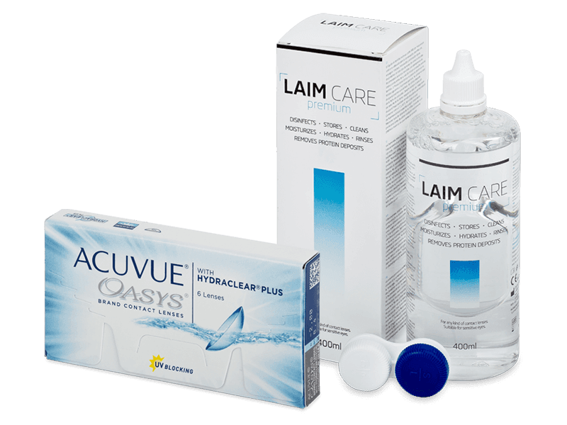 Acuvue Oasys (6 лещи) + разтвор Laim Care 400 ml - Пакет на оферта