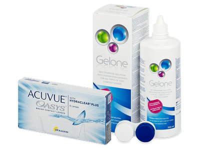 Acuvue Oasys (6 лещи) + разтвор Gelone 360 ml