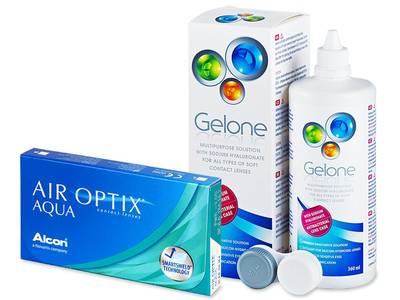 Air Optix Aqua (6 лещи) + разтвор Gelone 360 мл.