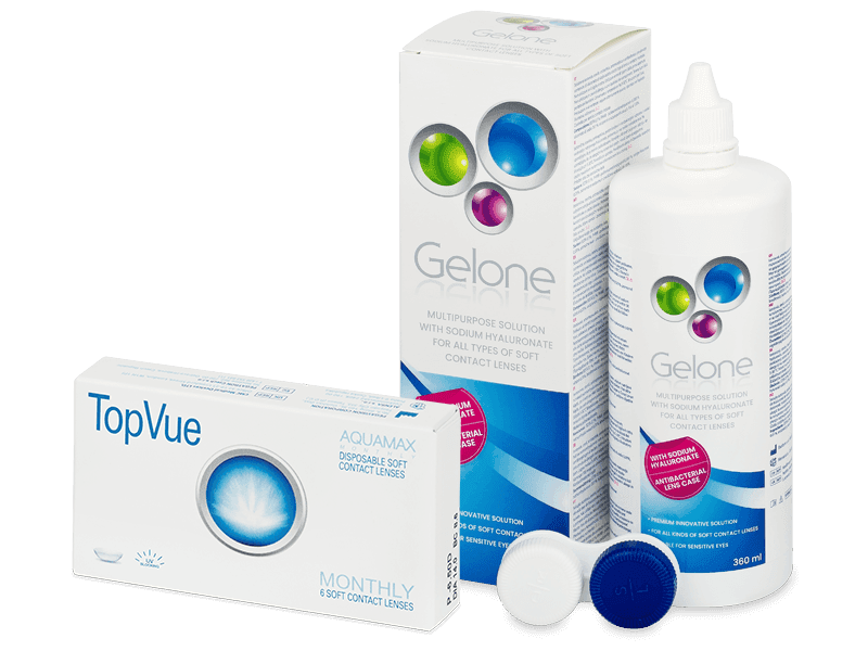 TopVue Monthly (6 лещи) + разтвор Gelone 360 ml - Пакет на оферта