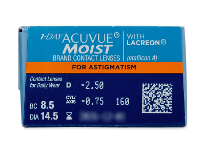 1 Day Acuvue Moist for Astigmatism (30 лещи) - Преглед на параметри